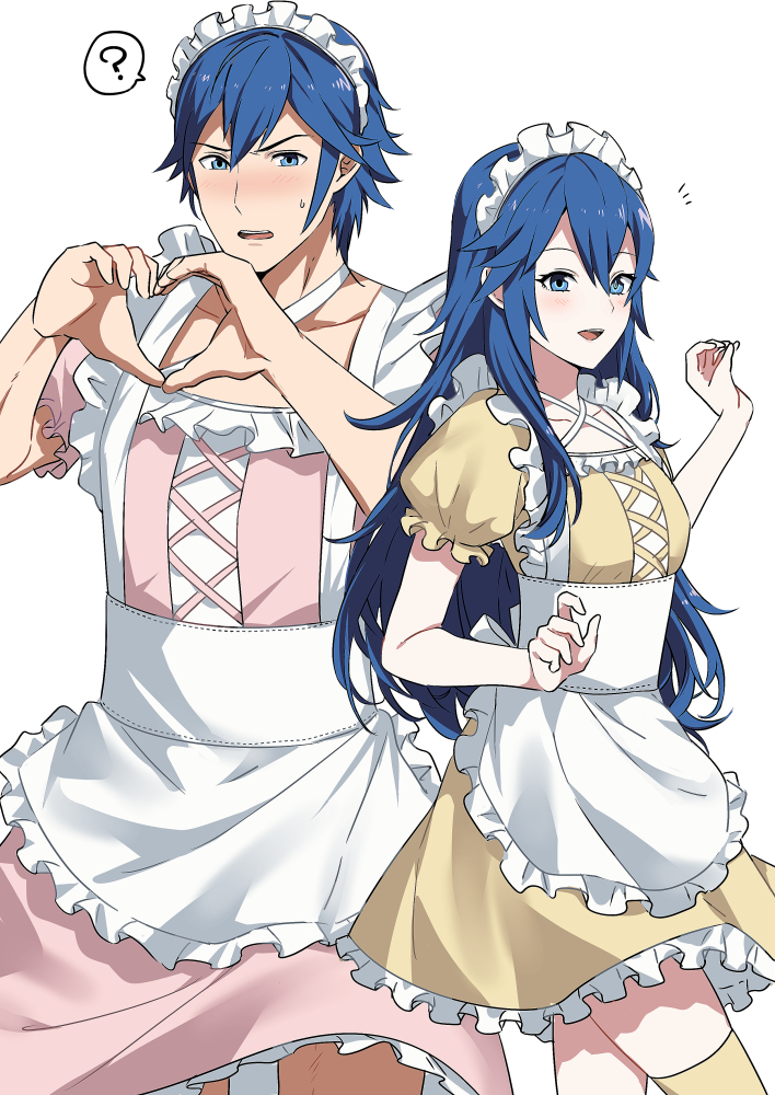 lucina and chrom (fire emblem and 1 more) drawn by ameno_(a_meno0)