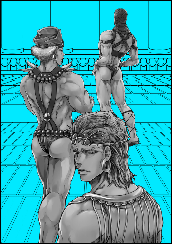 kars, wamuu, and esidisi (jojo no kimyou na bouken and 1 more) drawn by syaofoo