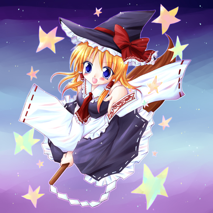 hakurei reimu and kirisame marisa (touhou) drawn by meiya_neon