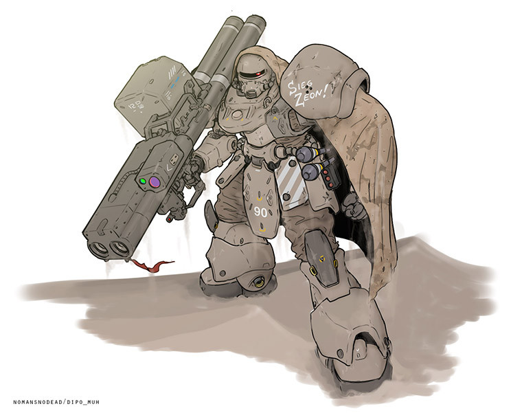 zaku (original and 2 more) drawn by nomansnodead
