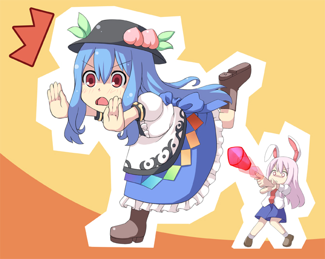 reisen udongein inaba and hinanawi tenshi (touhou and 1 more) drawn by masuneko