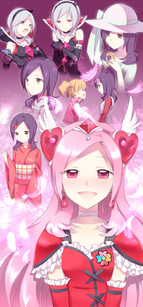higashi setsuna, momozono love, eas, and cure passion (precure and 1 more) drawn by ayamoto