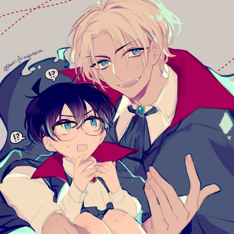 edogawa conan and amuro tooru (meitantei conan) drawn by jikei