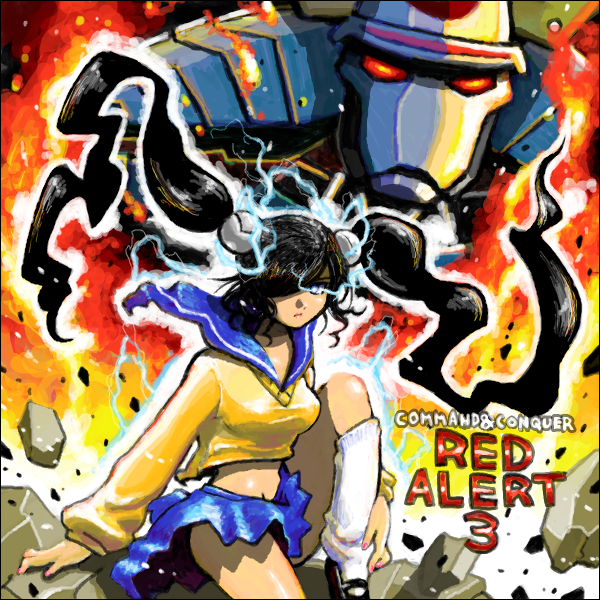 yuriko omega and king oni (command & conquer and 2 more) drawn by johnnie