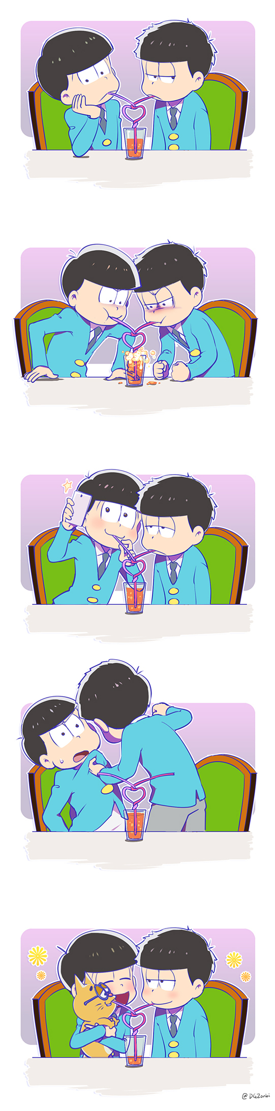 matsuno osomatsu, matsuno karamatsu, matsuno ichimatsu, matsuno jyushimatsu, matsuno choromatsu, and 2 more (osomatsu and 2 more) drawn by kl_(dgzonbi)