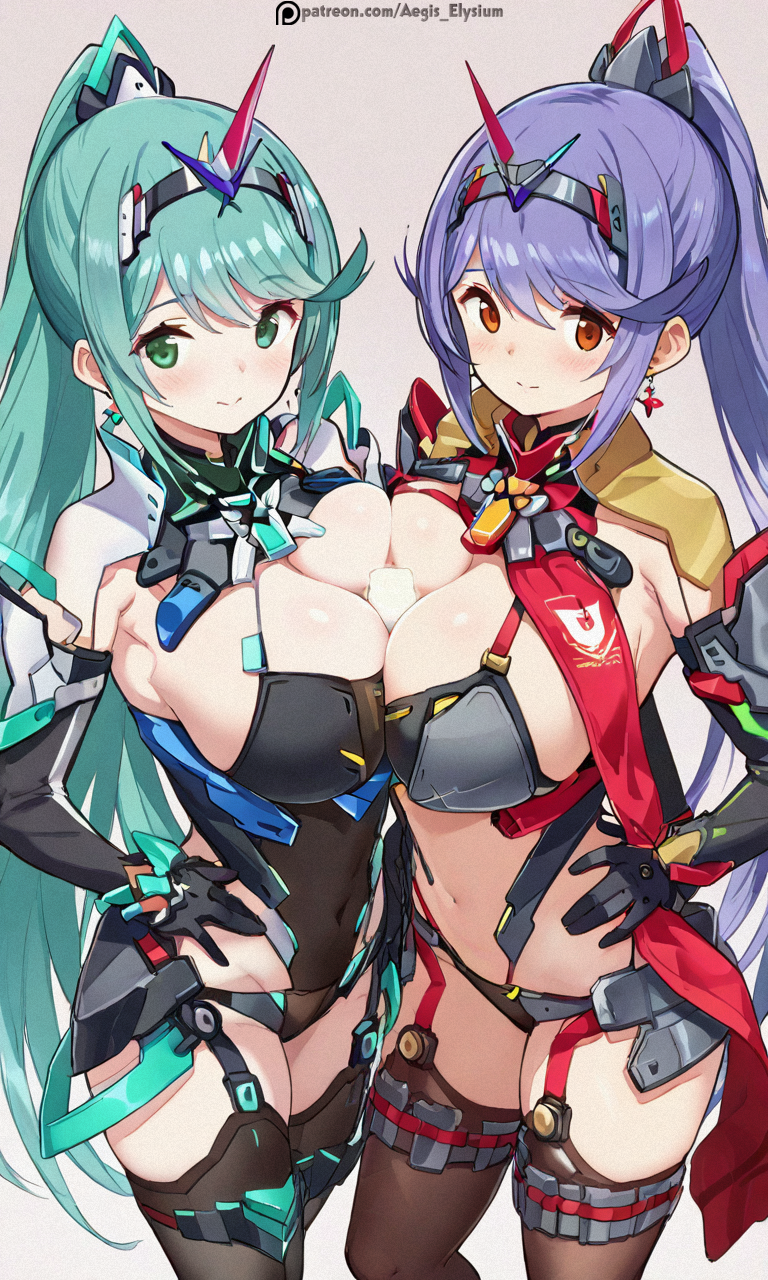 pneuma, poppi, and poppi qtpi (xenoblade chronicles and 1 more) drawn by aegis_elysium