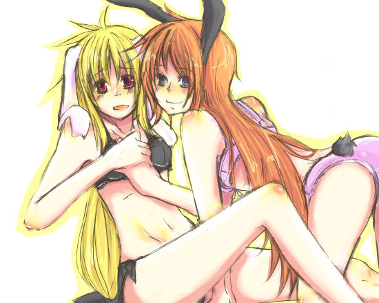 fate testarossa and takamachi nanoha (lyrical nanoha and 1 more) drawn by sorato_(astllatte)