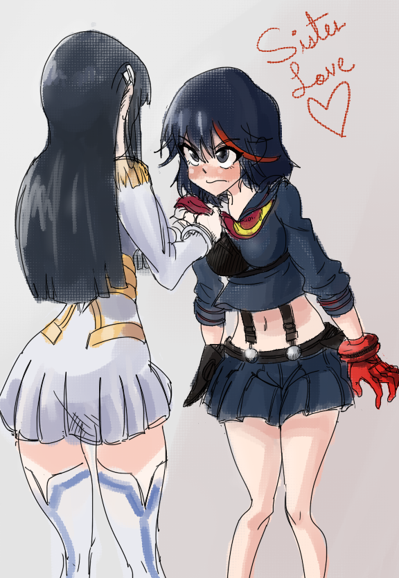 matoi ryuuko, senketsu, kiryuuin satsuki, and junketsu (kill la kill) drawn by mike_angel