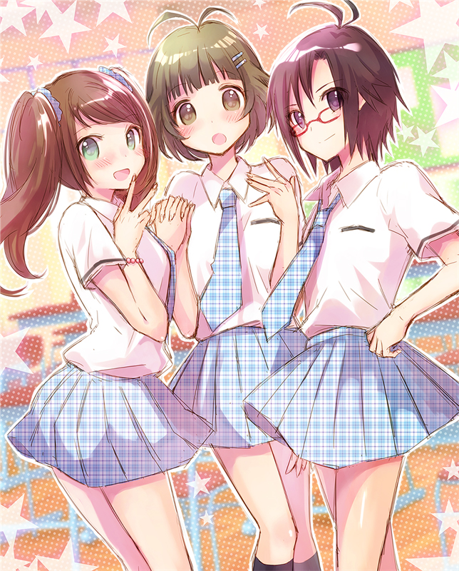 kikuchi makoto, akizuki ryo, and mizushima saki (idolmaster and 2 more) drawn by ayuko_(ayuco)