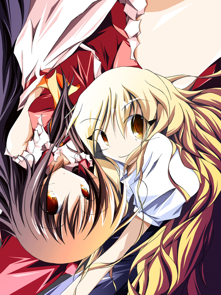 hakurei reimu and kirisame marisa (touhou) drawn by mashiroyu