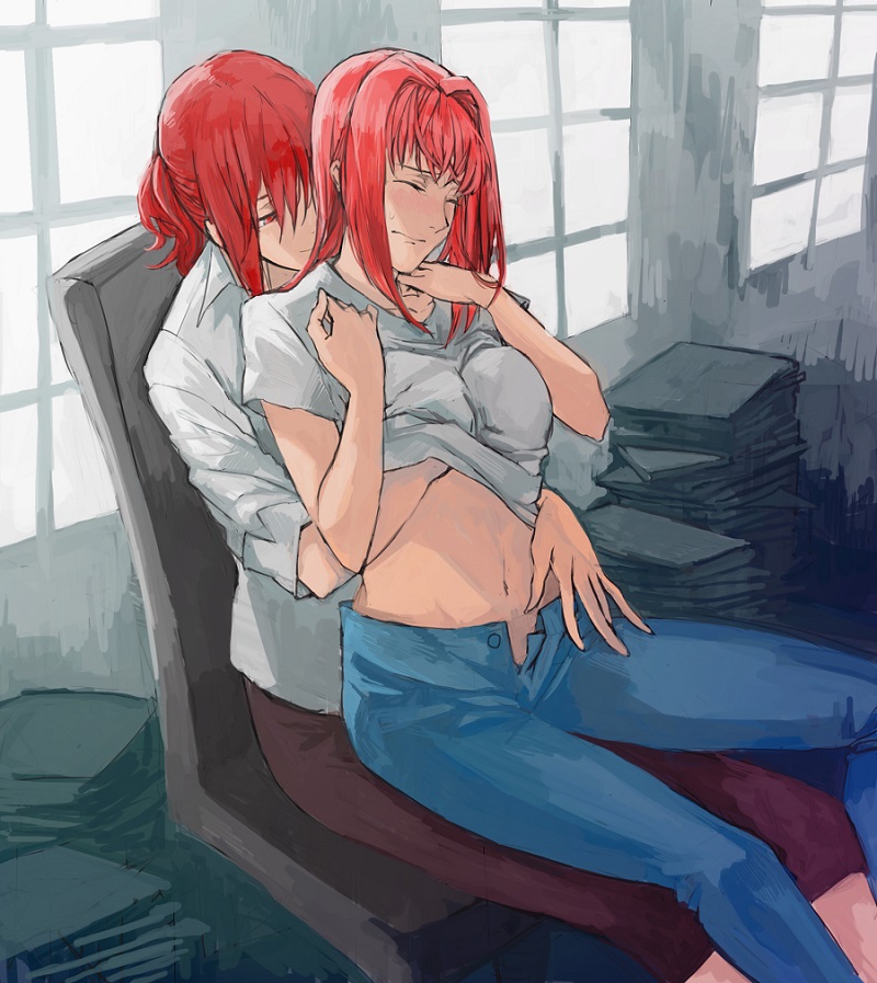 aozaki aoko and aozaki touko (tsukihime and 2 more) drawn by lsunl