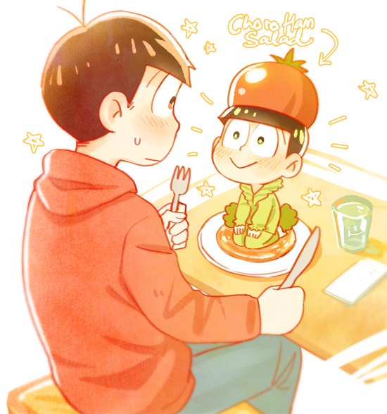 matsuno osomatsu and matsuno choromatsu (osomatsu and 1 more) drawn by meoon