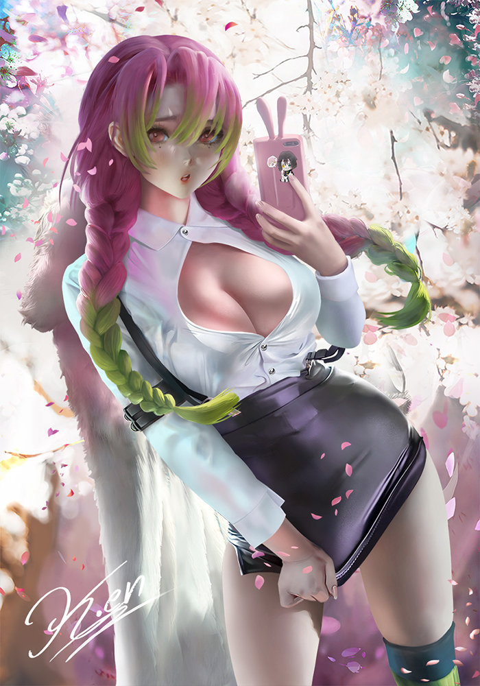 kanroji mitsuri (kimetsu no yaiba) drawn by k.en