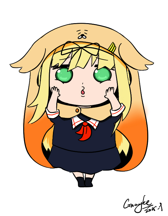 yuudachi and doma umaru (kantai collection and 1 more) drawn by convoyke
