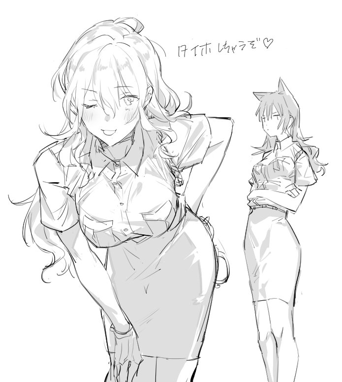 yang xiao long, blake belladonna, tsujimoto natsumi, and kobayakawa miyuki (rwby and 1 more) drawn by suiso_(owp)