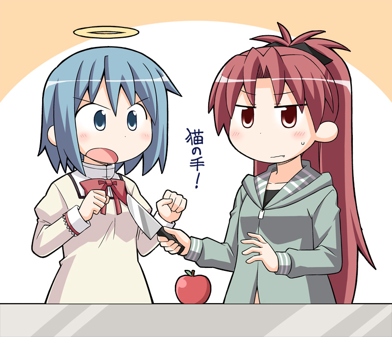 miki sayaka and sakura kyoko (mahou shoujo madoka magica) drawn by nekotoufu