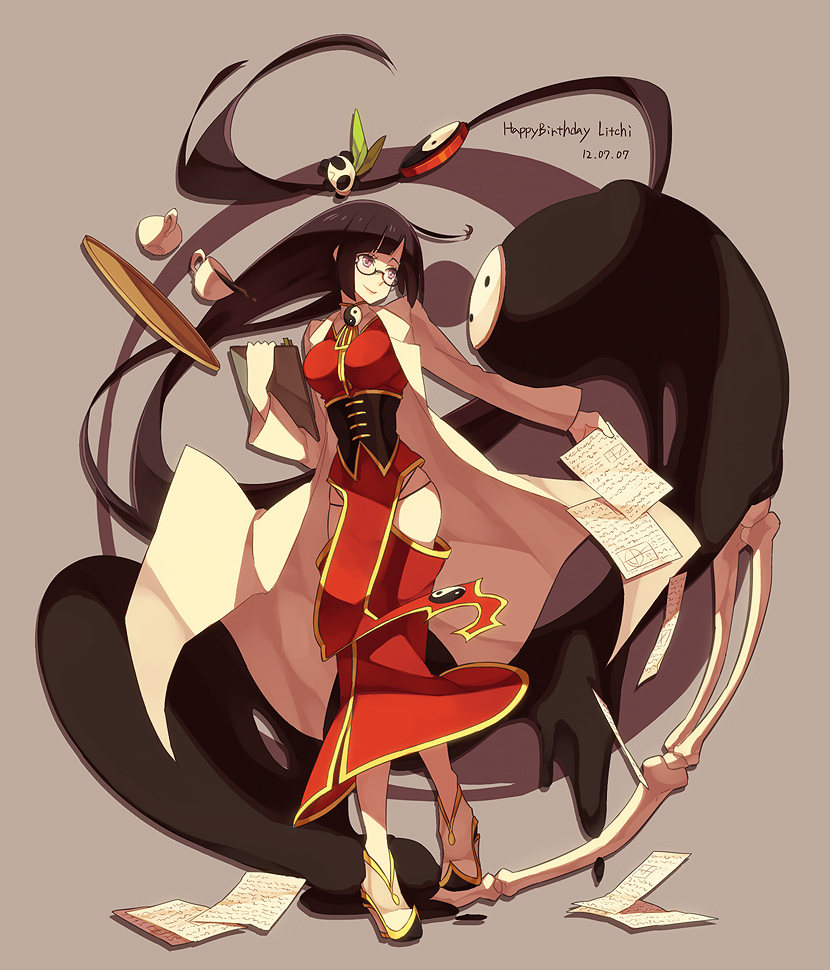 litchi faye ling, arakune, and lao jiu (blazblue) drawn by shiki_(shikki46)