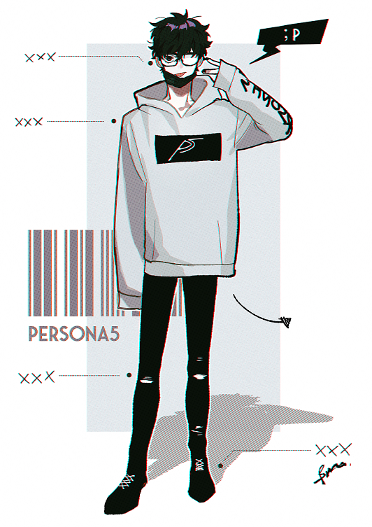 amamiya ren (persona and 1 more) drawn by btmr_game