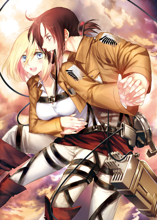 krista lenz and ymir (shingeki no kyojin) drawn by irua