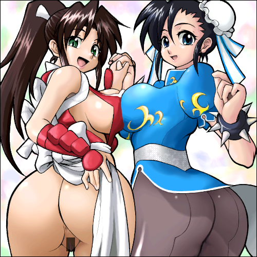chun-li and shiranui mai (street fighter and 2 more) drawn by fjt_(fjym2)