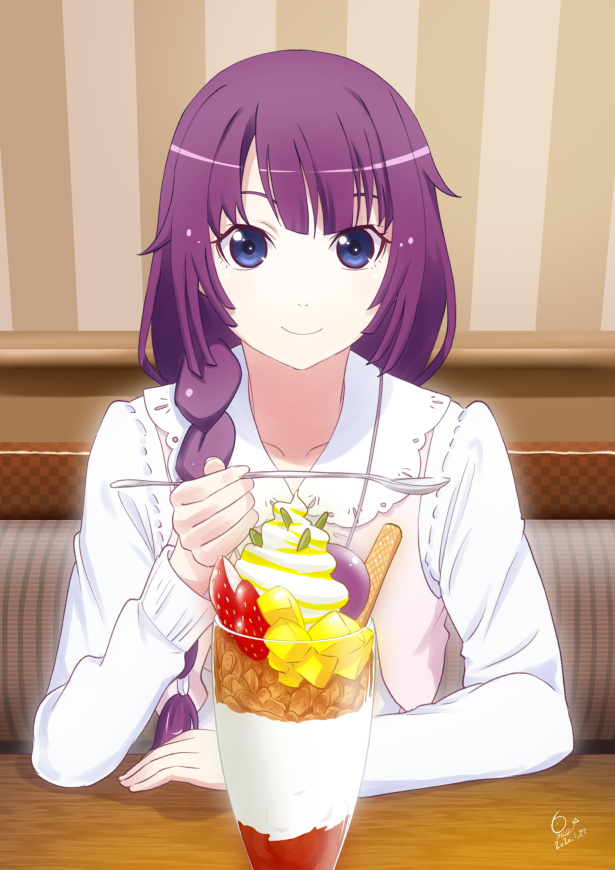 senjougahara hitagi (monogatari and 1 more) drawn by huumoon