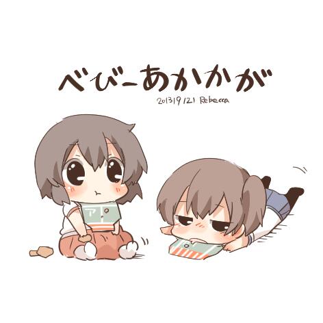 kaga and akagi (kantai collection) drawn by rebecca_(keinelove)