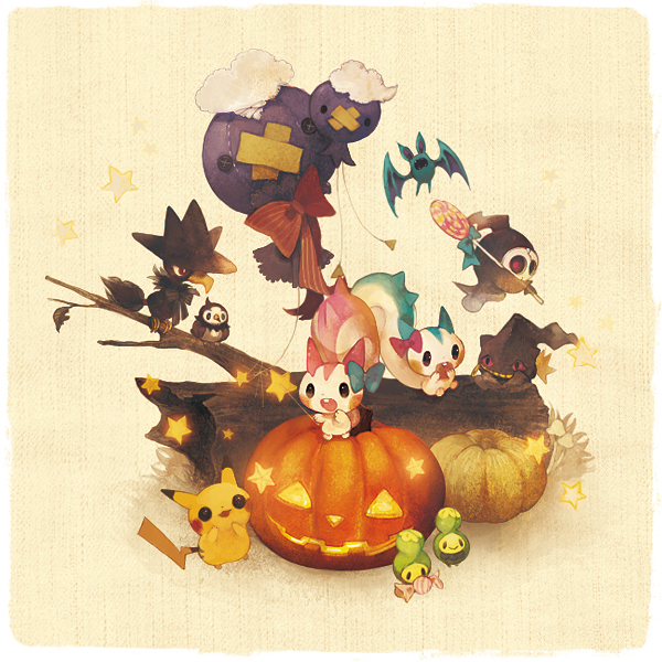 pikachu, pachirisu, drifloon, banette, budew, and 5 more (pokemon) drawn by pechika