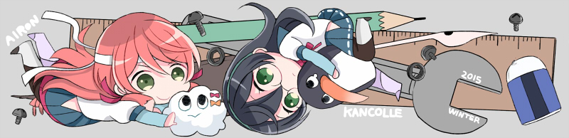 ooyodo, akashi, failure penguin, and miss cloud (kantai collection) drawn by ishita_(sunagimomo)