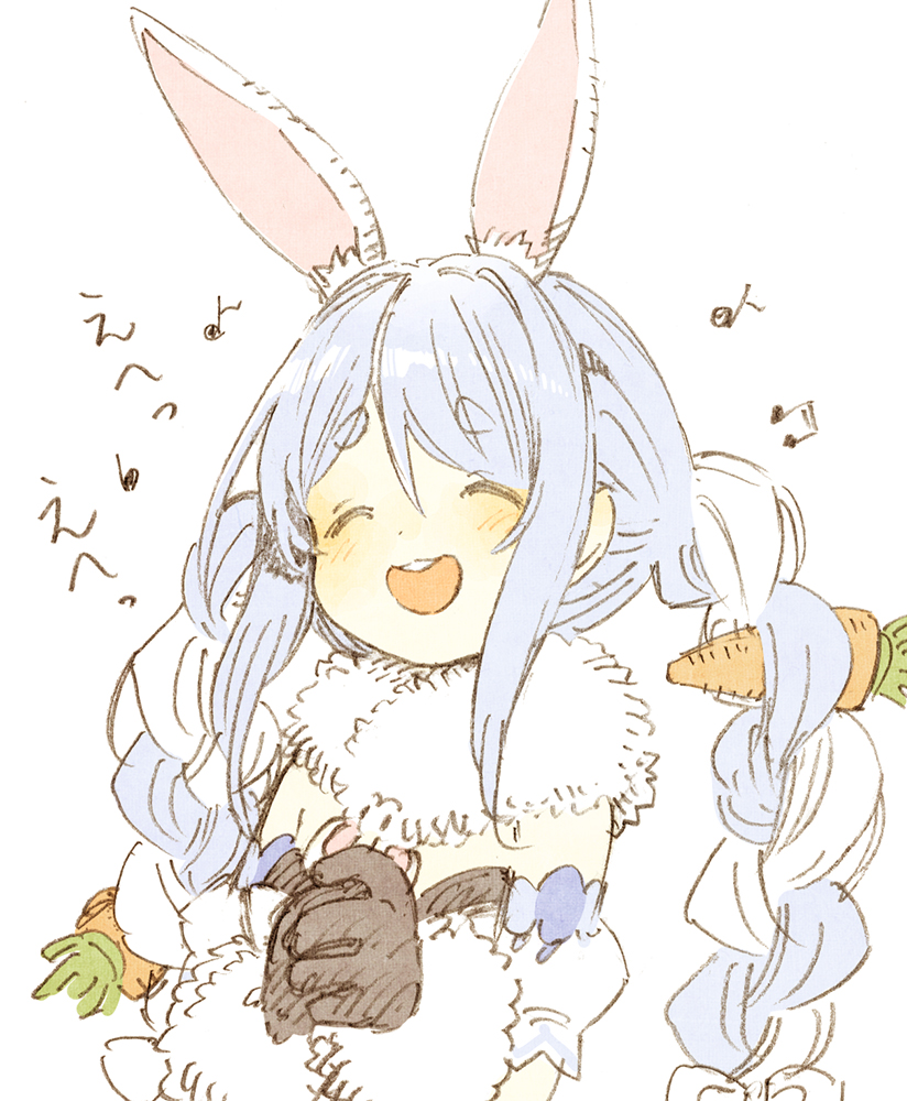 usada pekora and don-chan (hololive) drawn by abara_heiki