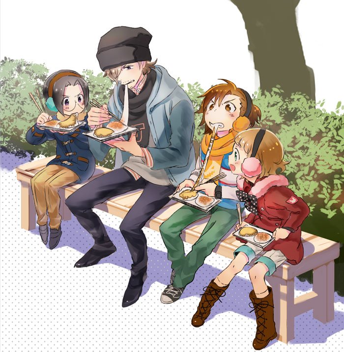 himeno kanon, tachibana shiro, okamura nao, and yamashita jiro (idolmaster and 1 more) drawn by rice_(rice8p)
