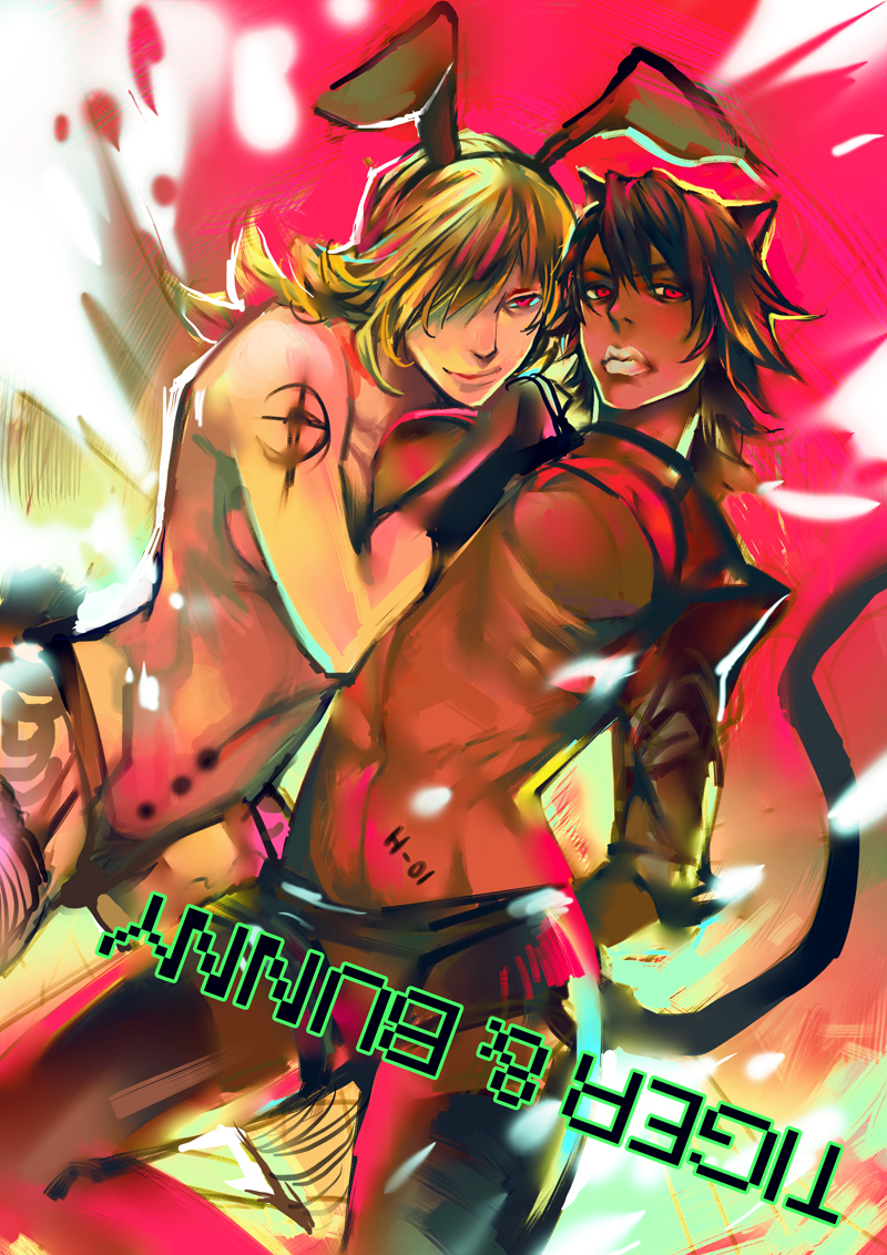 ourobunny and h-01 (tiger & bunny) drawn by mescaline