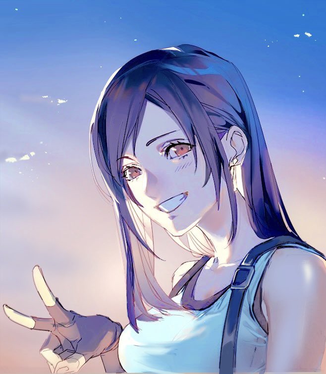 tifa lockhart (final fantasy and 2 more) drawn by siotomato