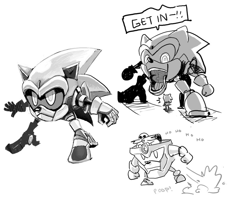sonic the hedgehog, dr. eggman, lagann, and gurren (sonic and 1 more) drawn by jonathan_kim