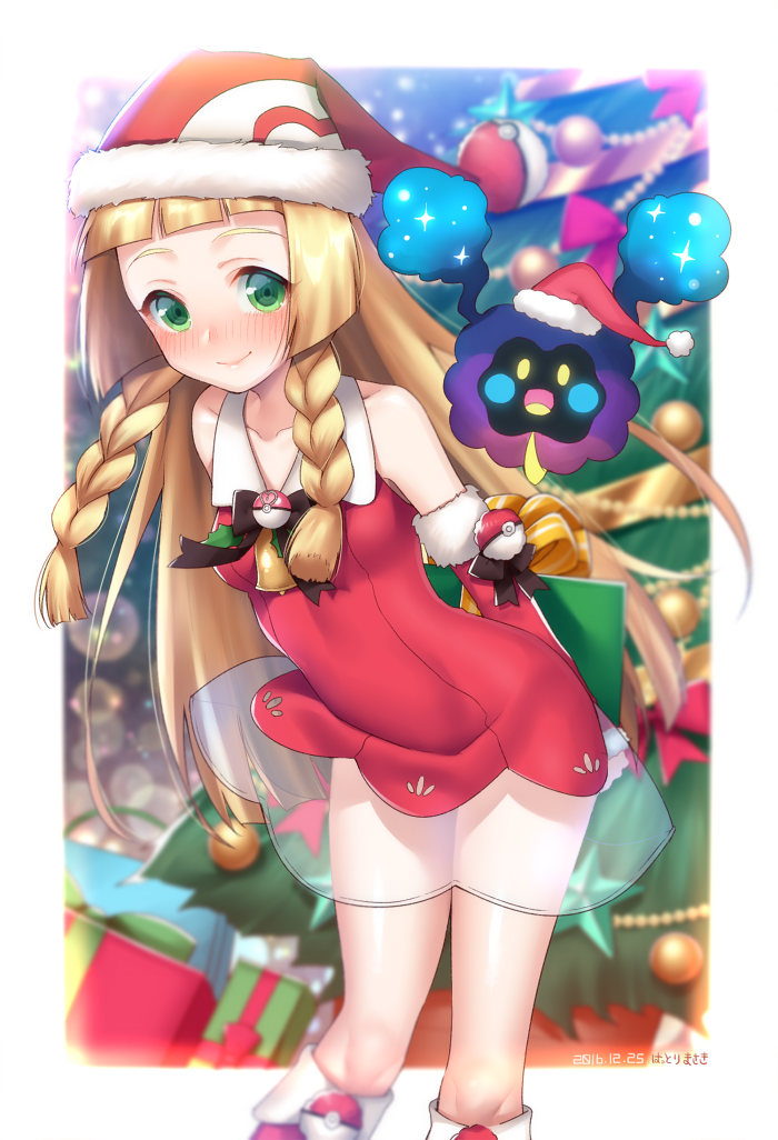 lillie and cosmog (pokemon and 1 more) drawn by hattori_masaki