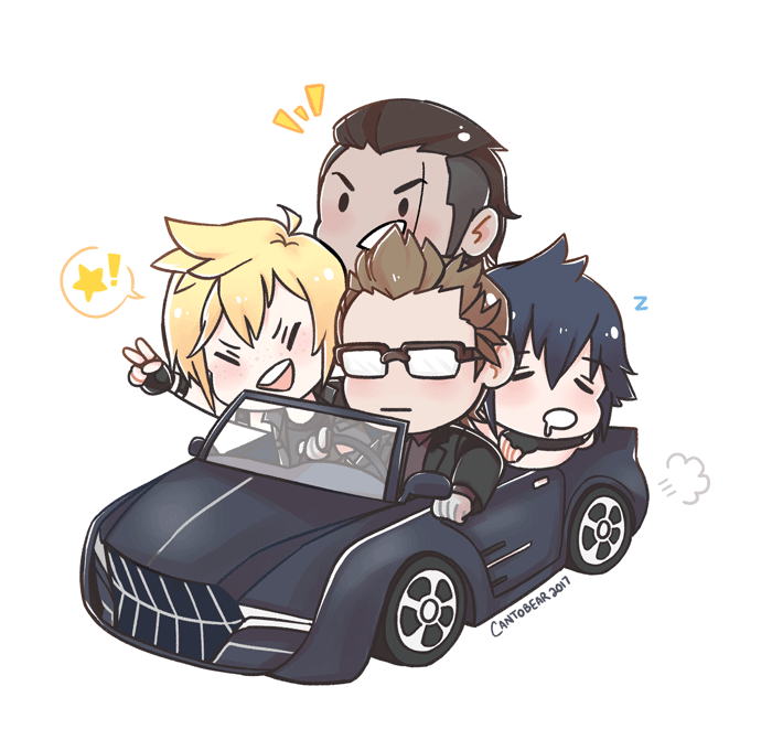 noctis lucis caelum, gladiolus amicitia, prompto argentum, and ignis scientia (final fantasy and 1 more) drawn by cantobear