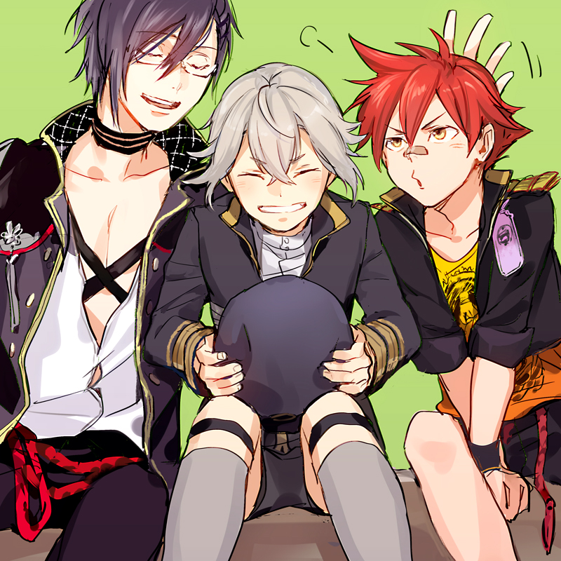 hotarumaru, aizen kunitoshi, and akashi kuniyuki (touken ranbu) drawn by logi_bunbukucha