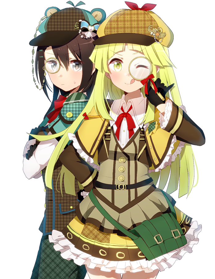 tsurumaki kokoro and okusawa misaki (bang dream!) drawn by harusawa