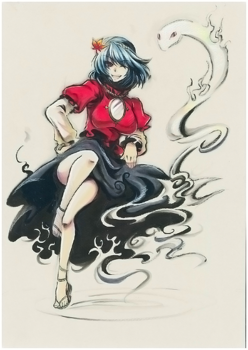 yasaka kanako and mishaguji (touhou) drawn by socha