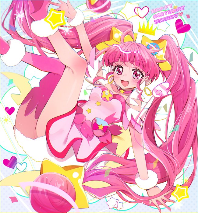 hoshina hikaru and cure star (precure and 1 more) drawn by eru