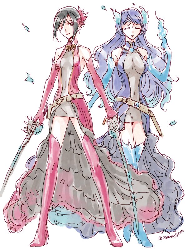 morag ladair and brighid (xenoblade chronicles and 1 more) drawn by oseo