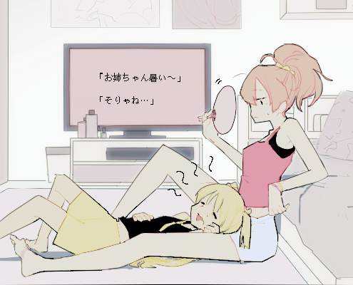 jougasaki mika and jougasaki rika (idolmaster and 1 more) drawn by hageshii_nakano