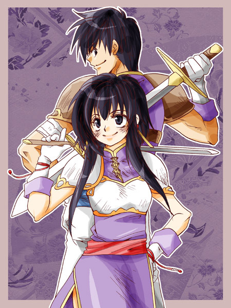 larcei and scathach (fire emblem and 1 more) drawn by anonymous_(japanese)
