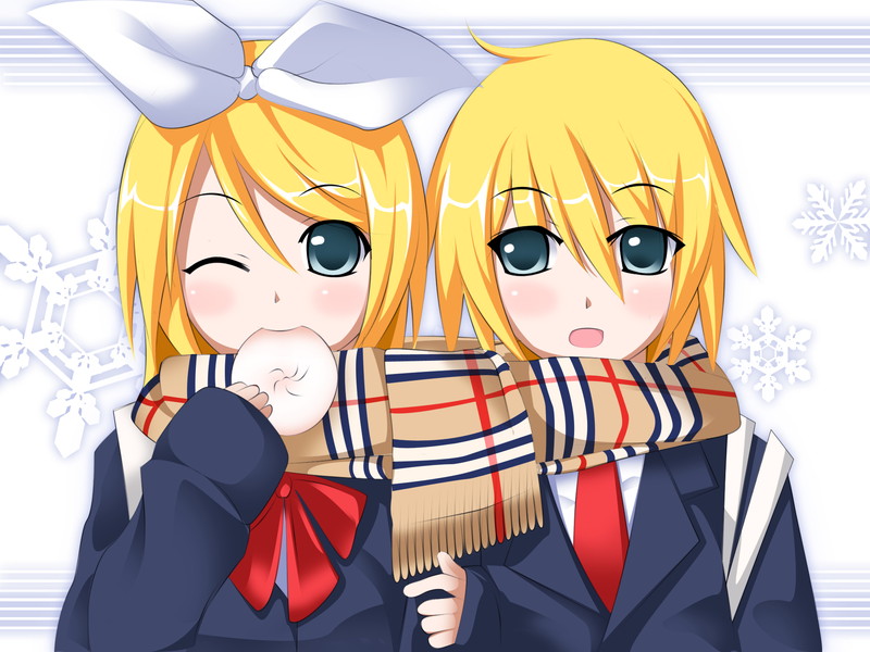 kagamine rin and kagamine len (vocaloid) drawn by yakitori_(oni)