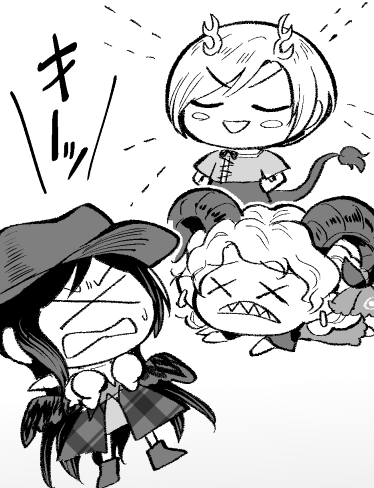 kicchou yachie, kurokoma saki, and toutetsu yuuma (touhou) drawn by houzuki_(hotondo)