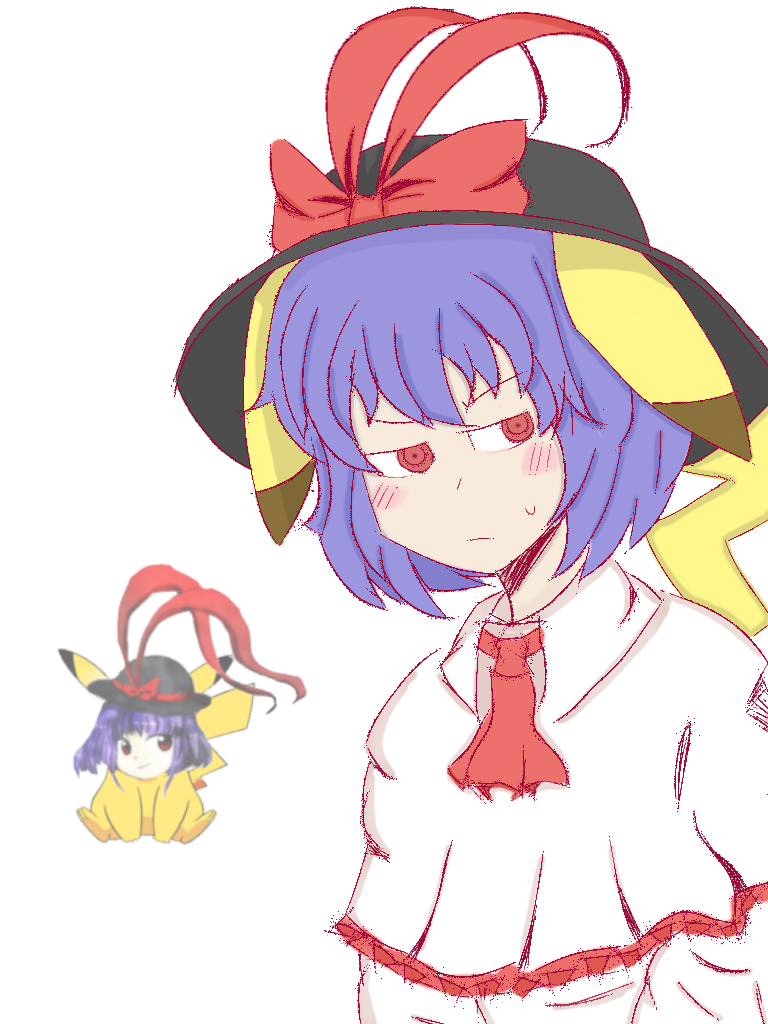 pikachu and nagae iku (touhou and 1 more) drawn by yakumoyatzuki