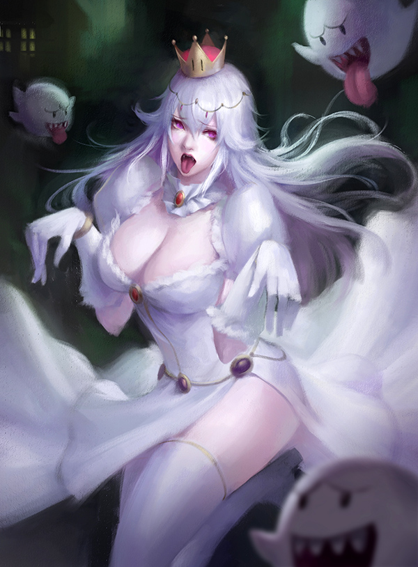 princess king boo and boo (mario and 2 more) drawn by phamoz