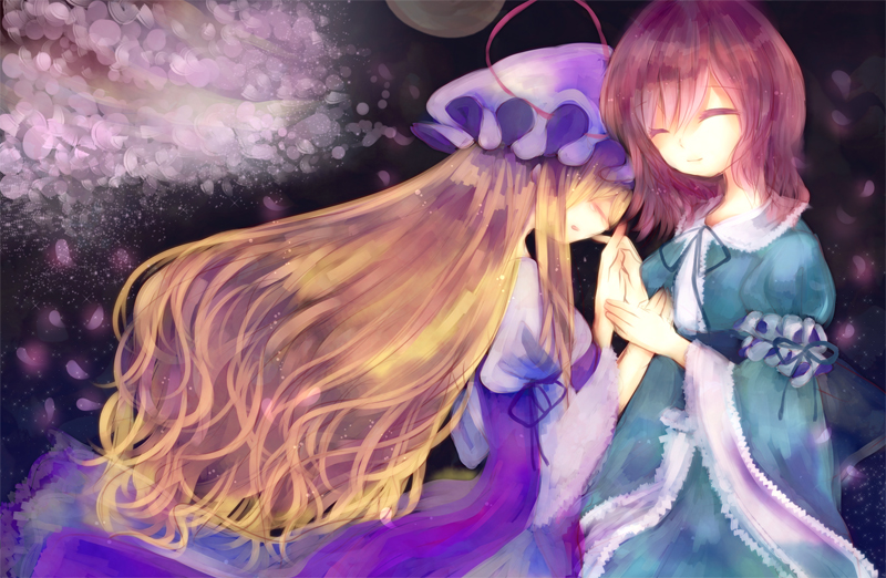 yakumo yukari and saigyouji yuyuko (touhou) drawn by yuyu_haruko