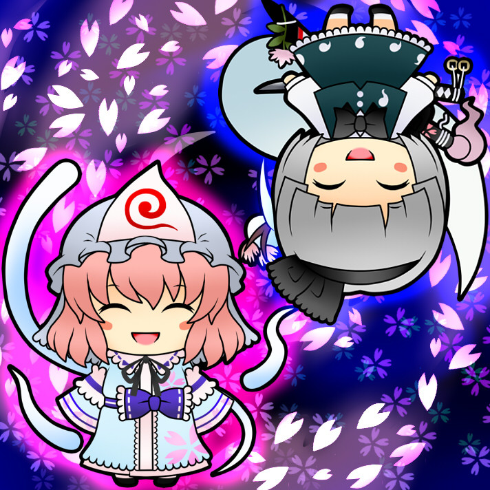 konpaku youmu and saigyouji yuyuko (touhou) drawn by soramame1110