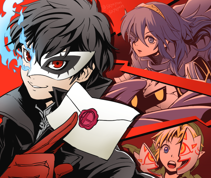 link, lucina, amamiya ren, meta knight, young link, and 2 more (fire emblem and 8 more) drawn by sayoyonsayoyo
