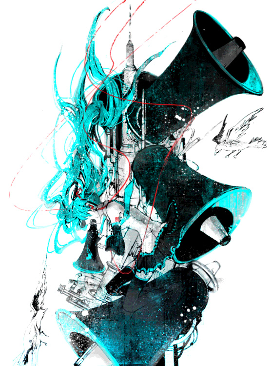 hatsune miku (vocaloid and 1 more) drawn by misaki_(chess08)